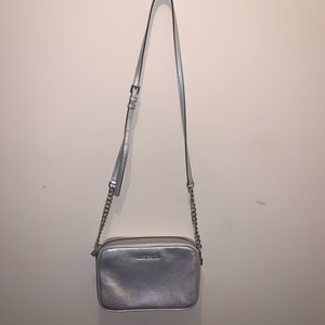 Michael Kors Metallic Silver Ginny Crossbody bag